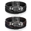 Flongo Leather Bracelet Men's Bracelet Women Bangle Friendship Bracelets BFF
