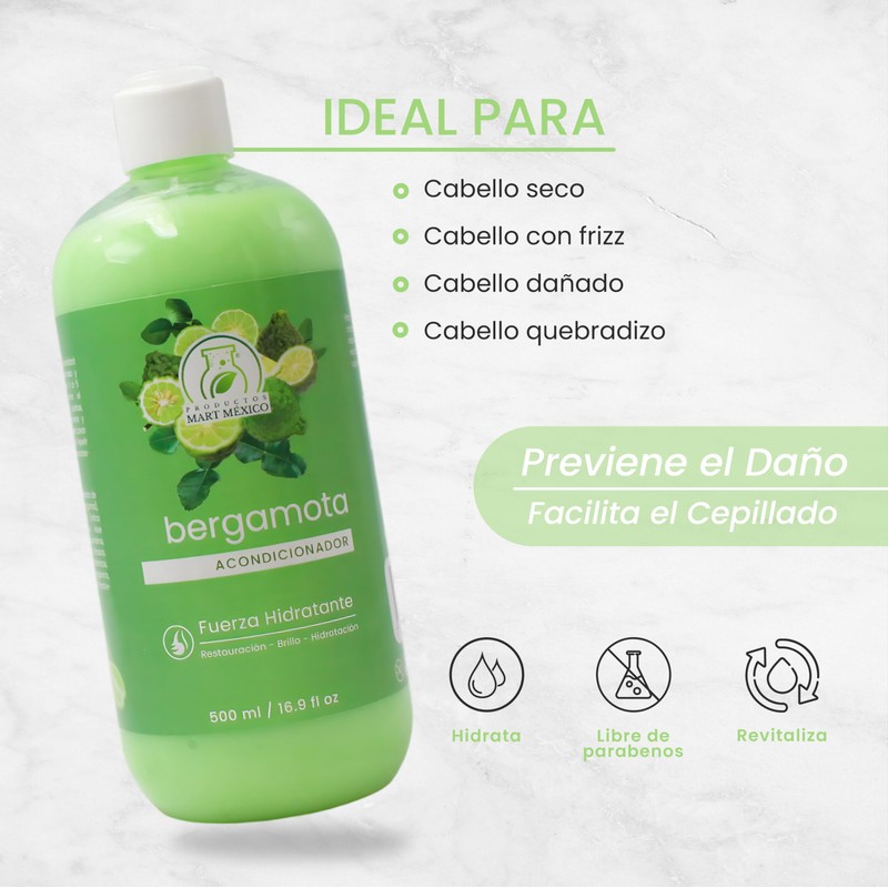 Acondicionador de Bergamota Fuerza e Hidratación Productos Mart Mexico 500