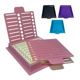 Sticky Note Stencil Compatible with Post It Notes, 3x3 Sticky Pads Base with 2 Stencils Included, Memo Pad Organizer with Circular Box and Line Drawing Template for Office and Home (Pink)