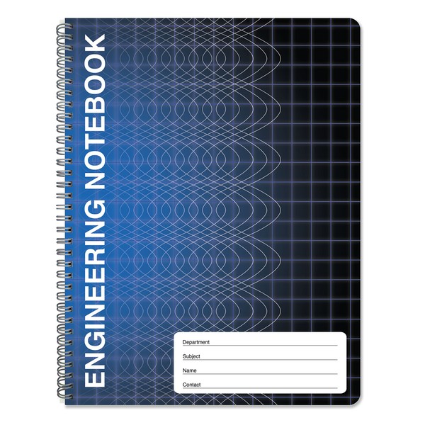 BookFactory Computation Engineering Notebook - 100 Pages (9 1/4" X 11 3/4") - Scientific Grid Pages, Durable Translucent Cover, Wire-O Binding (COMP-100-CWG-A-(Engineering))