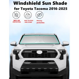 Windshield Sun Shade for Toyota Tacoma 2Dr 4Dr Pickup 2016-2025 Sunshade 240T Double-Layer Design Front Window Blocks UV Rays and Heat Automotive Interior Protector Keep Your Car Cooler