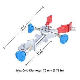 stonylab Mini 2-Prong Swivel Clamp with Boss Head, Compact Dual Adjust Multipurpose 360 Degree Rubber Coated Swivel Clamp for Lab Accessories, 70 mm