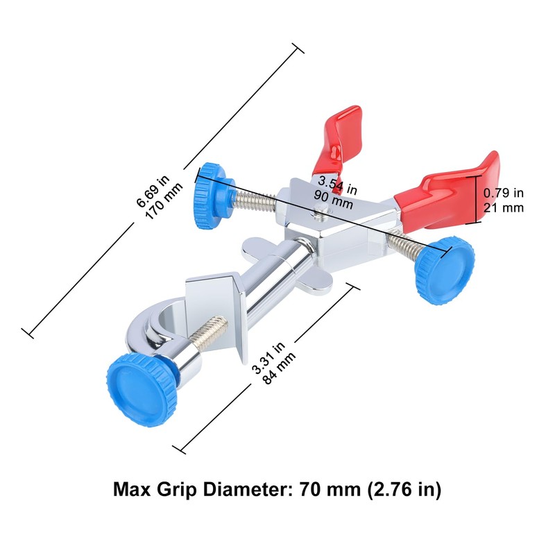 stonylab Mini 2-Prong Swivel Clamp with Boss Head, Compact Dual