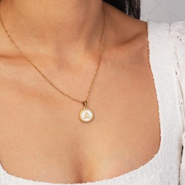 Cosie Lily Gold Initial Necklaces for Women 14K Real Gold Plated Dainty Initial Necklace Alhpabets from A-Z Link Chain Necklace for Womens Ladies Gift for Wife Mom Sister Friend