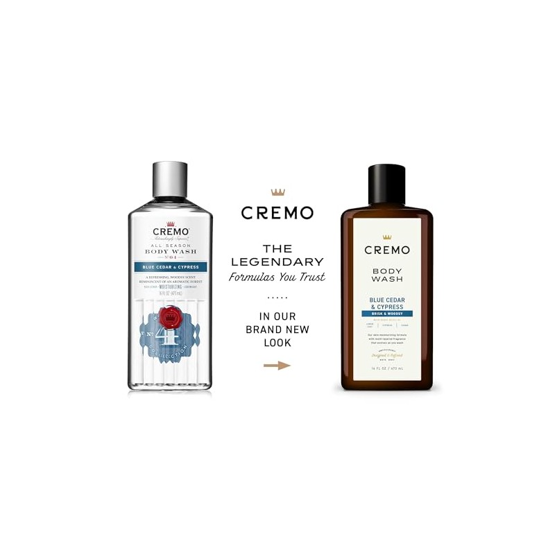 Cremo All Season Body Wash, Blue Cedar & Cypress, 16