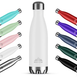 Mont-Clair H2O Stainless Steel Water Bottle, Vacuum Insulated - BPA Free, 12h Hot & 24h Cold Drinks, Metal Water Bottle 1L Leakproof, Ideal for Adult, Kids, Running - White