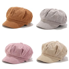 FSSTUD Womens Corduroy Caps 8 Panel Peaked Cap Vintage Newsboy Paperboy Hats Gatsby Cabbie Cap Painter Tour Hat Beige
