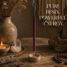 SOUL STICKS Handcrafted 10pcs Resin Artisan Incense Sticks Non-Toxic & Long Lasting Aromatic Sticks for Yoga Meditation Relaxation Aromatherapy Cleansing & Purification (White Sage & Lavender)