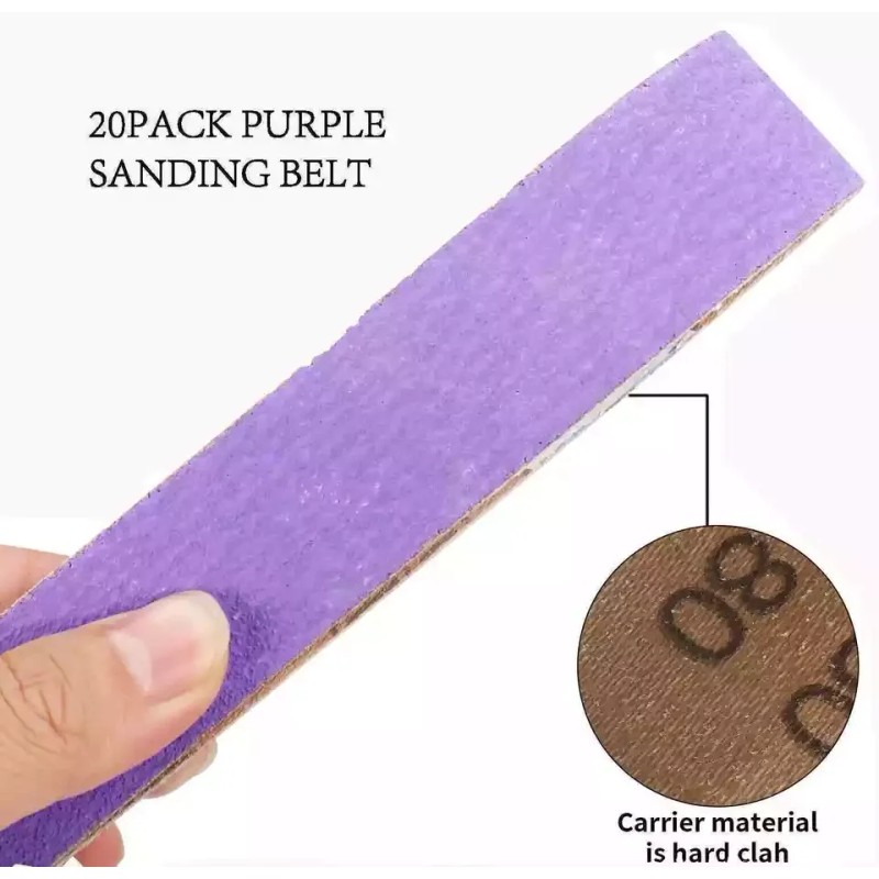 20Pcs 1/2" X 18" File Sanding Belts 60 Grit Sander