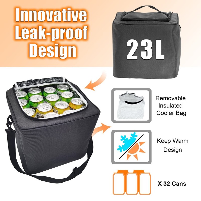EAROND Car Trunk Organizer with Portable Leakproof Cooler Bag,Foldable Cover,Adjusta.
