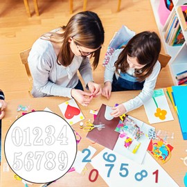 Ledoo Cutting Dies Numbers, Metal Cutting stencil Number, Embossing Die Cuts Number for DIY Invitation Cards, Scrapbooking Album, Paper Cards （Silver）