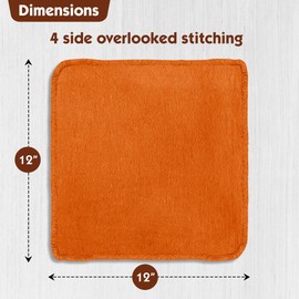 Nabob Wipers Auto Mechanic Shop Towels 25 Pack Bulk Shop Rags 100% Cotton Size 14"x14" Commercial Grade (25 Pack, Orange)