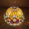 Capulina Tiffany Lamp Shade Cream Brown Stained Glass 12 Inches