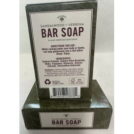 Bolero Sandalwood +Verbena Bar Soaps (2) Plant Derived Made in USA 5 oz each