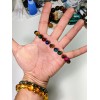 RAYON Multi-Color Tiger Eye Bracelet Men Stretc 10mm 7 7.5