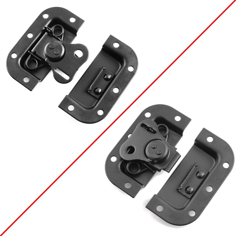 SQXBK Butterfly Turn Catch 2PCS Black Recessed Spring Loaded Butterfly