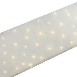 Battery Operated LED Snow Table Blanket Artificial Snow Table Runner Snow Mantel Scarf Light Up with LED Ropes Table Decor for Christmas Village Display (1 Pc)