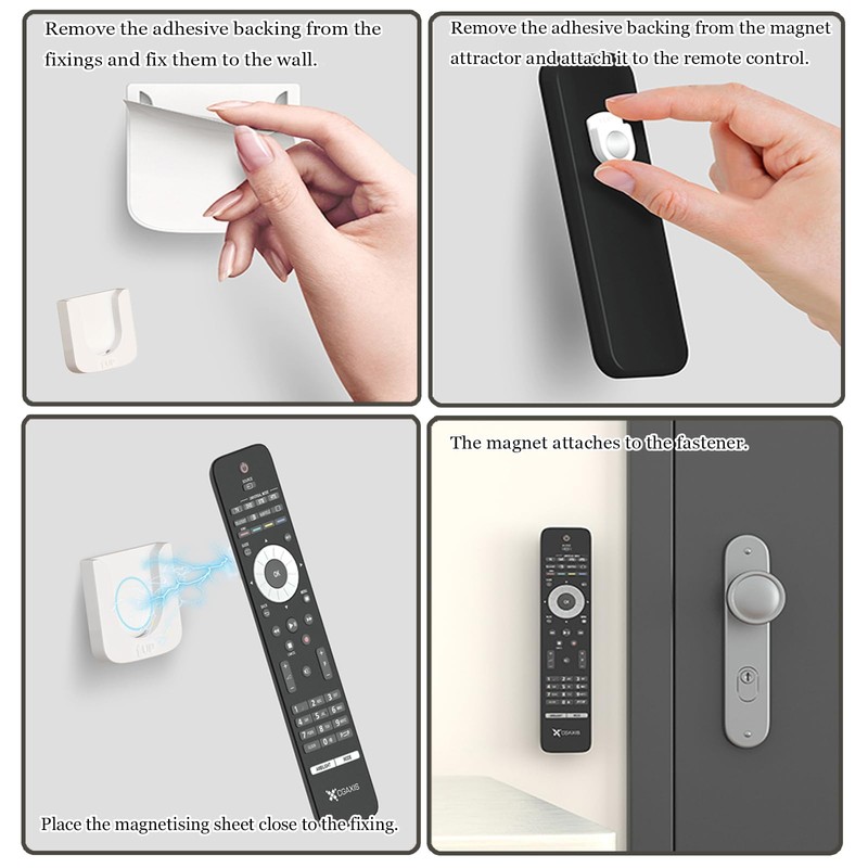 4pcs Improved Strong Magnetic Remote Control Holder,Wall Mounted Remote Control
