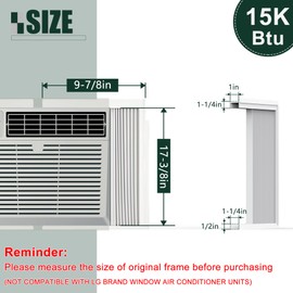 Flehomo Window Air Conditioner Side Panels with Frame, Adjustable Insulation AC Side Panel for 15,000 BTU Window AC Unit, Frame Included