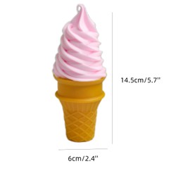 LONG XIN SERIES 2 Pcs Simulated Ice Cream Artificial Lifelike Ice Cream Fake Ice Cream Food Model for Home Kitchen Cabinet Desk Shops Party Decor Sample Display Photography Props(Pink)