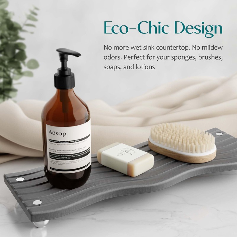 Water Absorbing Stone Tray for Sink, Diatomite Drying Stone for