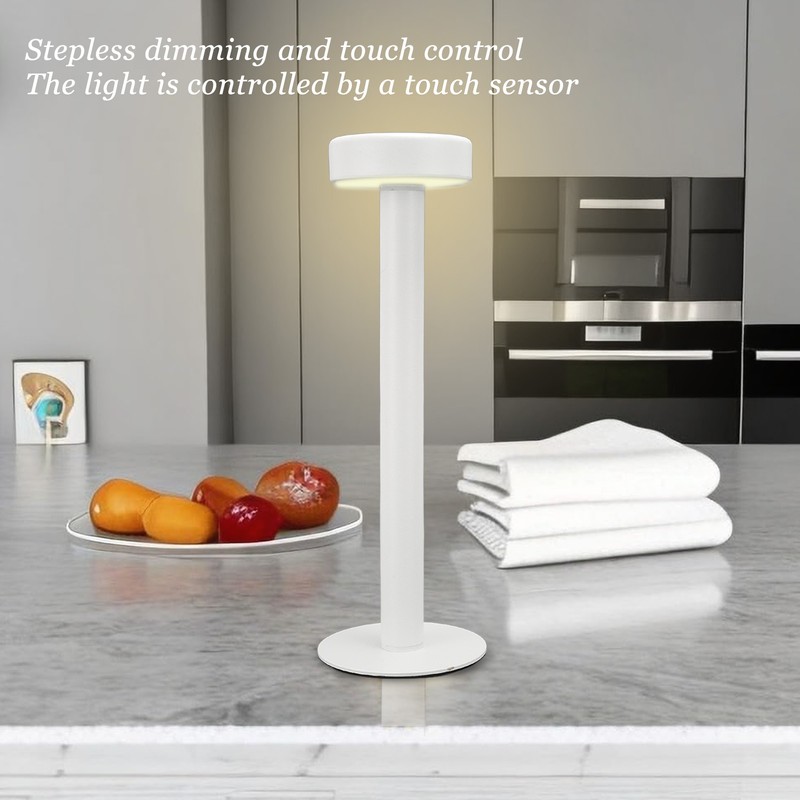Cordless Table Lamp Modern Style Touch Control Stepless Dimming Rechargeable