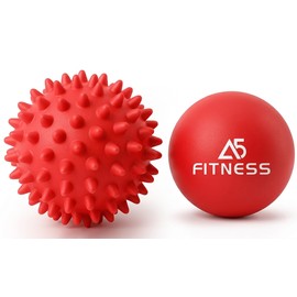 Massage Ball – Red Lacrosse and Spiky Balls– Perfect for Yoga, Rehab, Deep Tissue & Trigger Point Massage, Myofascial Release, Plantar Fasciitis - Sore Muscle Recovery, and Overall Body Relaxation