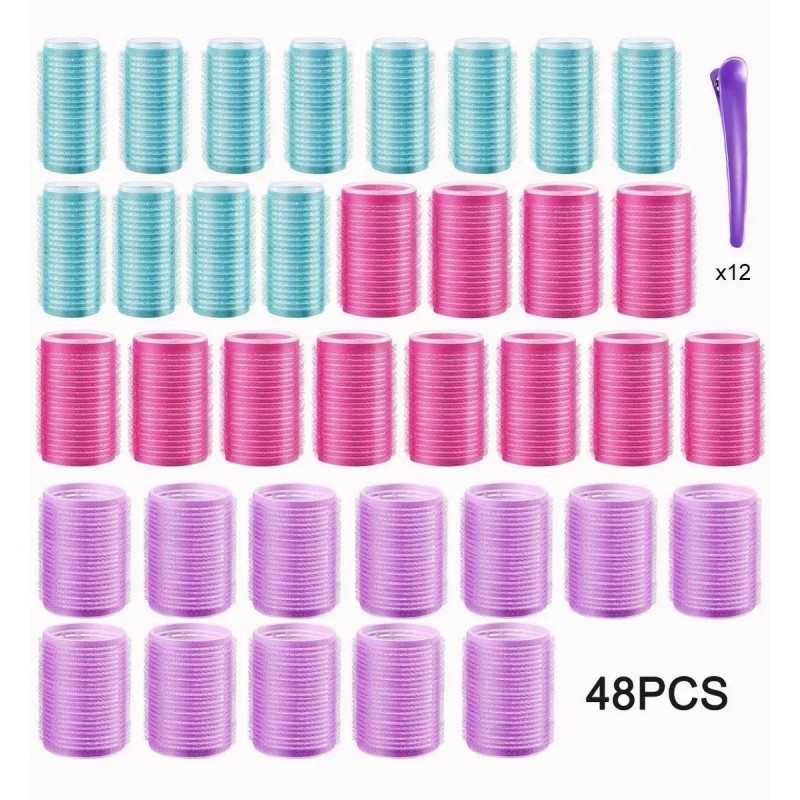 Palmera Mx 48 Pcs Bigudí Del Rodillo Abrazadera Plástica Para