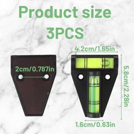 3 Mini Spirit Levels, Small Bubble Level Tool for Caravan, Campervan, Furniture, and Camera Tripods, Black