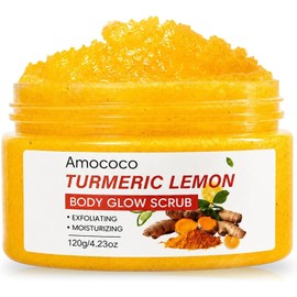 Exfoliante Corporal de Cúrcuma y Limón: Limpieza Profunda, Desintoxicación de Axilas e Hidratación, 3.53 oz