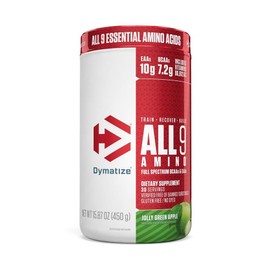 Dymatize Nutrition ALL9AMINO 450G Green Apple Vitamin B12 Pantothenic Acid Cyanocobalamin Niacinamide Thiamine Ascorbic Acid Leucine Isoleucine Valine, 1 Piece / Dymatize Nutrition 다이마타이즈 ALL9AMINO 450G 그린애플 비타민B12 판토텐산 시아노코발라민 나이아신아마이드 티아민 아스코르빈산 류신 이소류신 발린, 1개