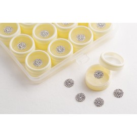 12 Silver Bindi Box Crystal Bindis Bridal face Jewels