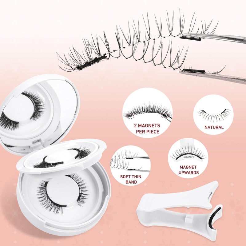 Higu clace Magnetic Eyelashes, Magnetic Eyelashes Without Eyeliner, Magnetic Eyelashes