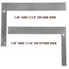 Mayes 10221 Steel Carpenter Square, Made in The USA 8"x12"