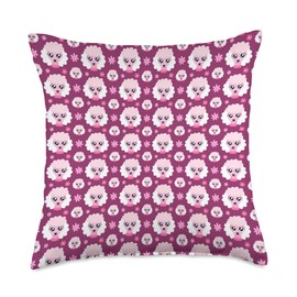 Pink Poodle Dog Pattern Poodles Throw Pillow