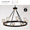 SYGELER Matte Black + Gold Wagon Wheel Chandelier Farmhouse Crystal