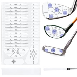 50 PCS Golf Impact Tape Labels for Improve Golf Swing Accuracy and Distance, Training Aids for Swing Practice, and 10 pcs Golf Grip Tape Double Sided Adhesive Strips for Regripping Golf Clubs