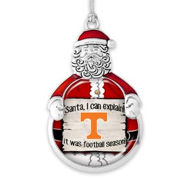 From the Heart Tennessee Volunteers Santa I Can Explain It was Football Season Silver Metal Christmas Ornament Gift Tree Decoration UT