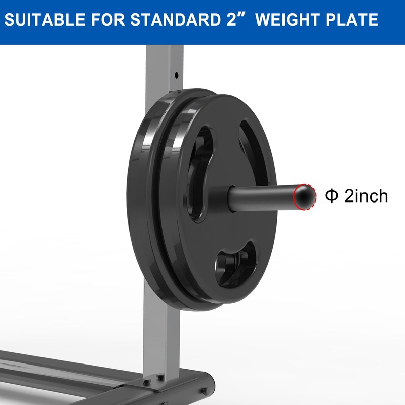 Kipika J-Hooks for Squat/Power Rack, Weight Plate Holder Set for