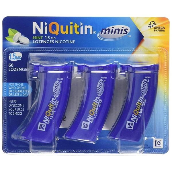 6 x NiQuitin Minis Mint 1.5mg Lozenges 60 Lozenges