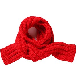 Swacort Kids Scarf Boys Girls, Toddlers Winter Warm Knitted Scarves Wrap Neck Warmer, Red