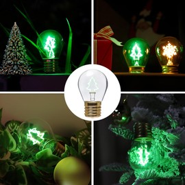 Christmas Tree Shaped LED Light Bulb, A68 Decorative Christmas Tree Shaped LED Edison Light Bulb, USB Rechargeable Vintage Decorative Bulb, Fancy and Design Christmas Tree Bulb for Indoor Outdoor