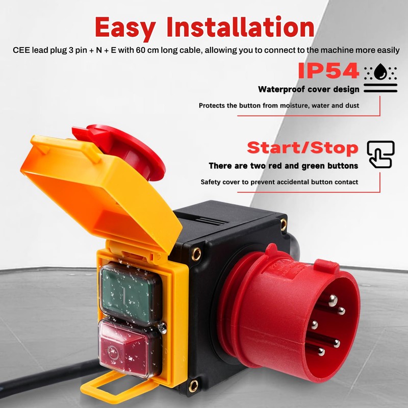 Wattive Switch Plug 400VAC KOA7 Machine Switch Motor Protection Switch,