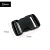 Generic 25mm Military-Grade Quick-Release Black Plastic Buckles - No-Sew Heavy