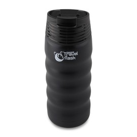 Pioneer Flasks Double-Wall Vacuum Travel Flask Hot and Cold Drink Bottle, 480ml, Black