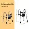 iLiving Easy Folding Rolling Walker with Shopping bag Basket and