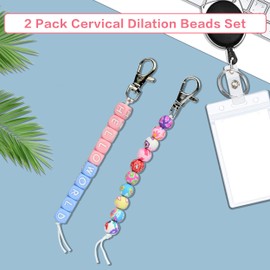2 Pcs Cervical Dilation Beads for Badge Reel, Labor and Delivery Nurse Tool, Cervical Exam Badge Buddy, Nurse Midwife Doula Birth Beads, RN and OB Nurse Visual Aid Tool