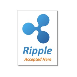 Save-Your-Bitcoins Universal Sticker Ripple Accepted Here 74 x 105 mm Pack of 1