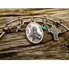 SAINT Brigid Bracelet- Stainless Steel Bangle- Celtic Cross, Brigid Cross-Patron