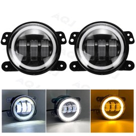 AQJ 4inch Round 60W LED Fog Lights Front Bumper For 94-01 Dodge RAM 1500 2500 3500